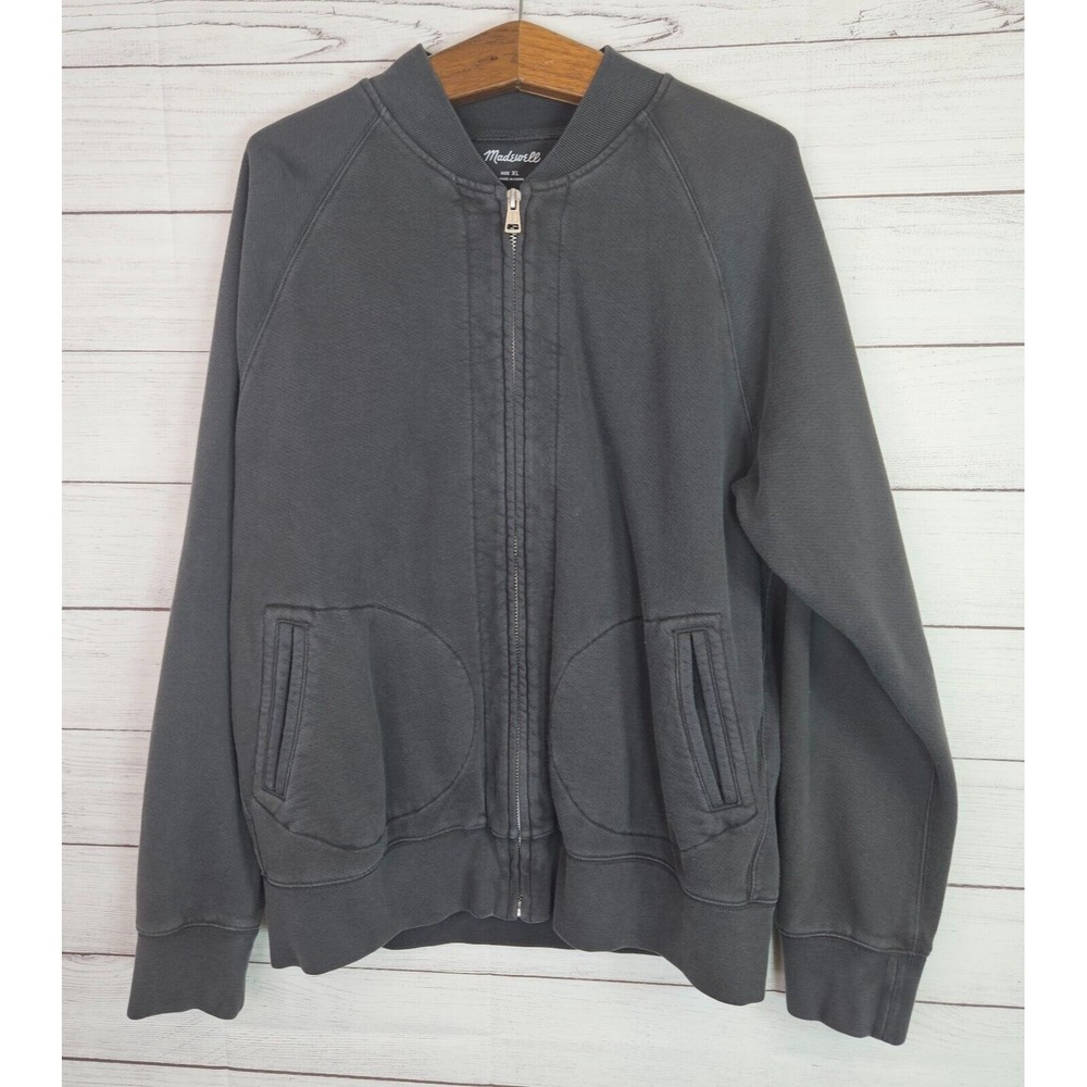 Men's Madewell Gray Zip Up Cotton Sweater Size XL